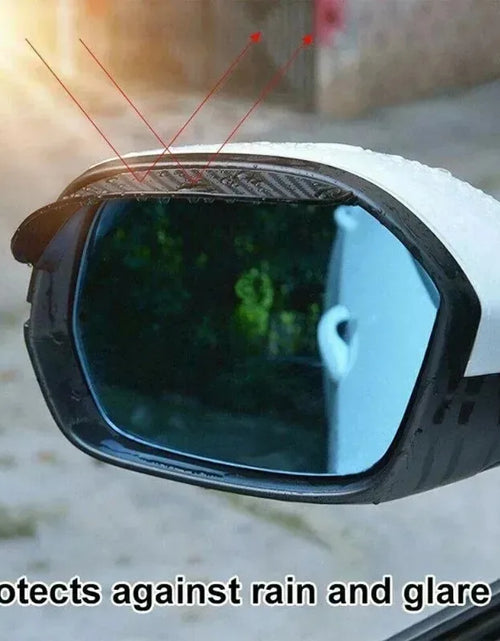 Load image into Gallery viewer, Universal Car Rearview Mirror Rain Eyebrow Carbon Fiber Pattern Rain Cover Rear View Mirror Sun Visor Eyebrow Rainy Covers
