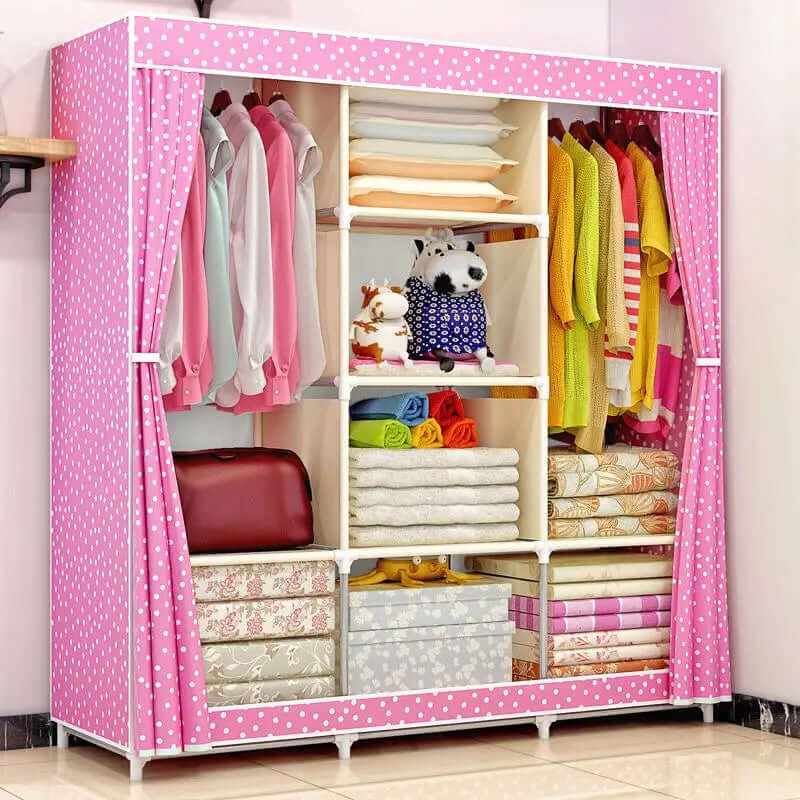 Bedroom Simple Assembled Wardrobe, 1 Set Multi-Layer Large Capacity Clothes Storage Cabinet, Modern Household Assembled Closet, Multifunctional Dustproof Storage Rack for Clothes Quilt Coat, Bedroom Accessories, Room Accessories for Home, Cheap Furniture