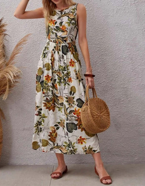 Load image into Gallery viewer, 2024 Summer Vacation Style Skirt Women&#39;s Fashion Printed Sleeveless Dress
