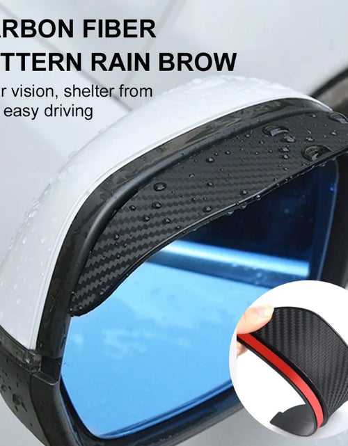 Load image into Gallery viewer, Universal Car Rearview Mirror Rain Eyebrow Carbon Fiber Pattern Rain Cover Rear View Mirror Sun Visor Eyebrow Rainy Covers

