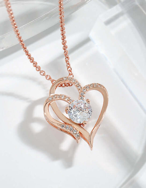 Load image into Gallery viewer, Zircon Double Love Necklace With Rhinestones Ins Personalized Heart-shaped Necklace Clavicle Chain Jewelry For Women Valentine&#39;s Day
