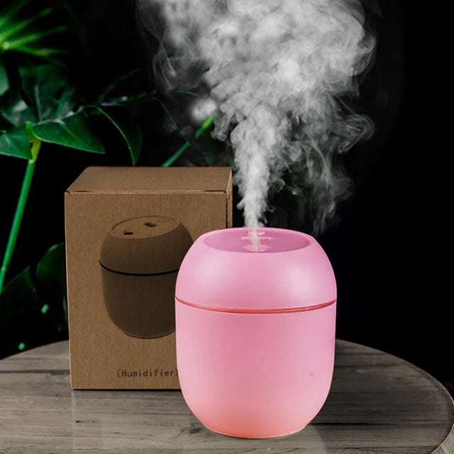 Car Air Humidifier Portable Air Freshener with LED Night Light USB Powered Oil Diffuser for Home Car Interior Accessories