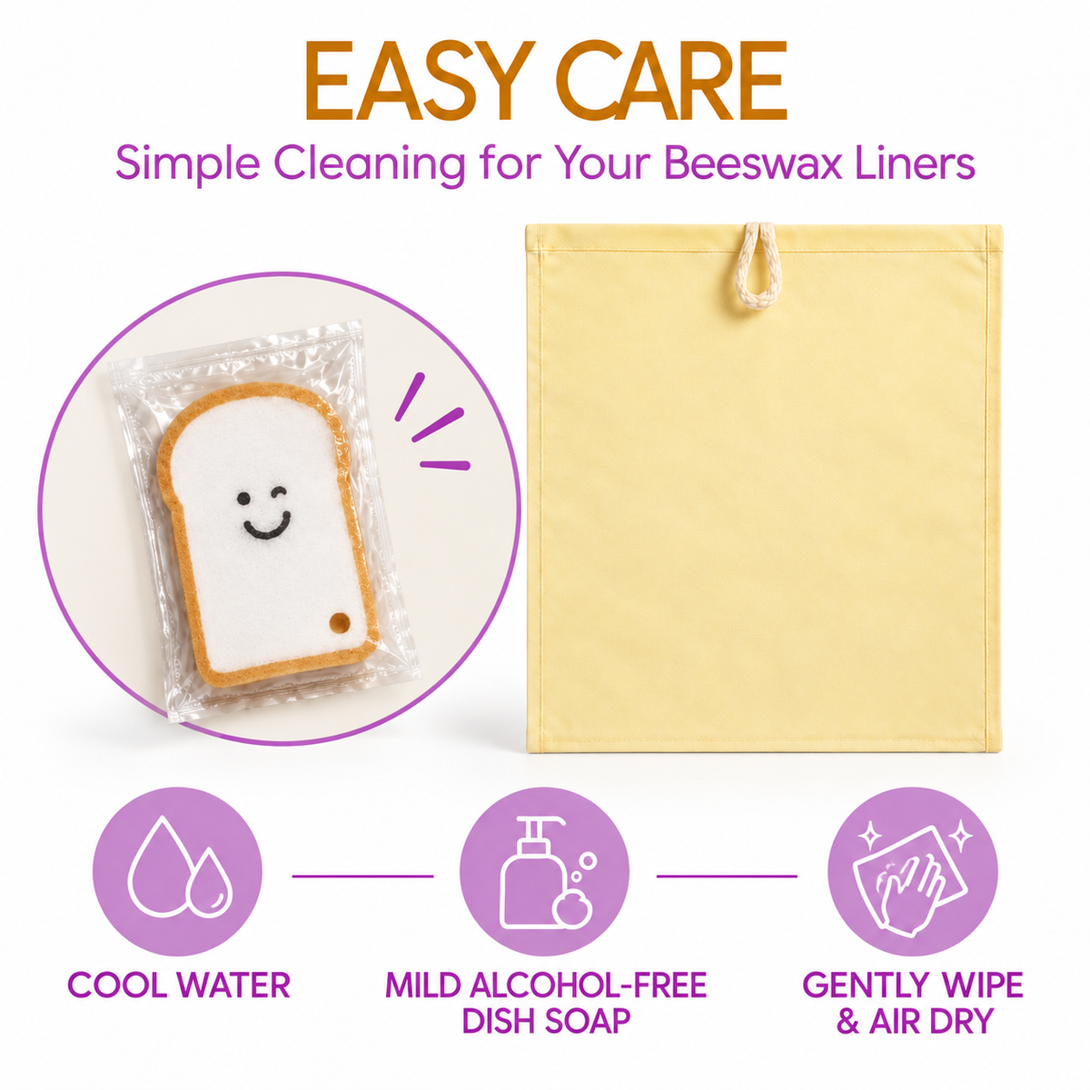 Pizzazzy Beeswax Bread Bag with 2 Removable Liners for Sourdough Bread