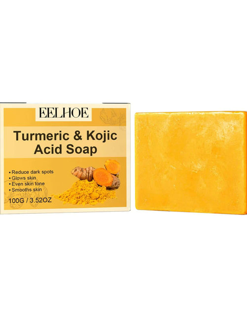 Load image into Gallery viewer, Turmeric And Kojic Acid Soap Gently Clean Facial Fading Spots Brighten Skin Color Hydrating Moisturizing
