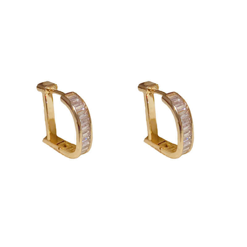 Letter D Zircon Metal Refined Simple Earrings