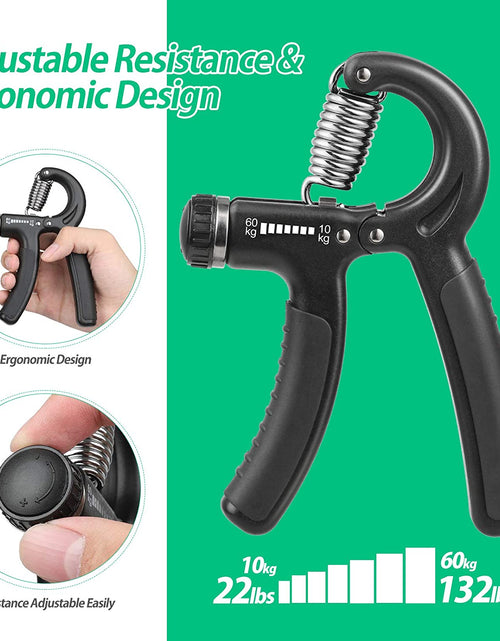 Load image into Gallery viewer, Grip Strength Trainer, Hand Grip Strengthener, Adjustable Resistance 22-132Lbs (10-60Kg), Non-Slip Gripper, Perfect for Musicians Athletes and Hand Injury Recovery
