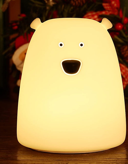 Load image into Gallery viewer, Night Light for Kids, Cute Night Lamp Battery Powered Night Light for Kids Silicone Soft LED Nightlights, Baby Nursery Squishy Light Birthday Gifts for Girls and Boys(Little Bear)
