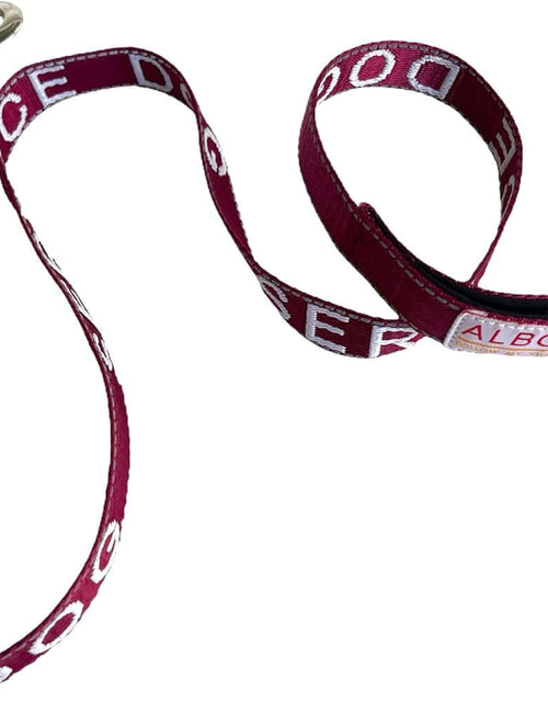Load image into Gallery viewer, Service Dog Leash - Embroidered- with Padded Neoprene Handle and Reflective Threads, 4 Feet, for Harnesses, Vests or Collars, Maroon
