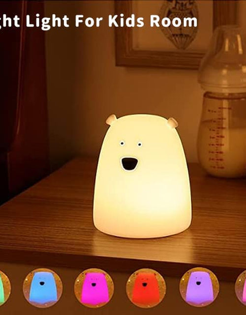 Load image into Gallery viewer, Night Light for Kids, Cute Night Lamp Battery Powered Night Light for Kids Silicone Soft LED Nightlights, Baby Nursery Squishy Light Birthday Gifts for Girls and Boys(Little Bear)
